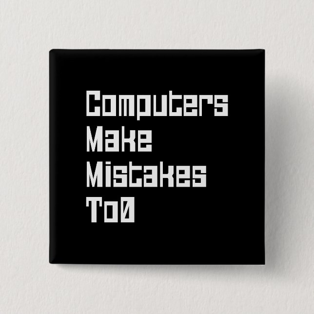 Computer machen Fehler in0-Taste Button (Vorderseite)