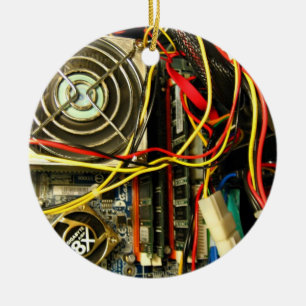 Computer mainboard Elektroniknahaufnahme Keramikornament