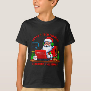 Computer-Meme Lustiger Weihnachtsmanns Tech-Suppor T-Shirt