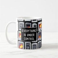 Computer mit Feuer Funny Illustriert Tech Tasse
