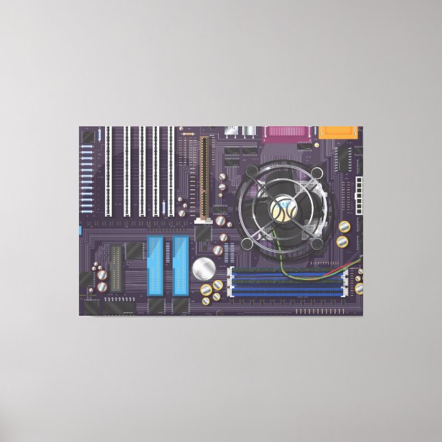 Computer-Motherboard Leinwanddruck (Vorderseite)