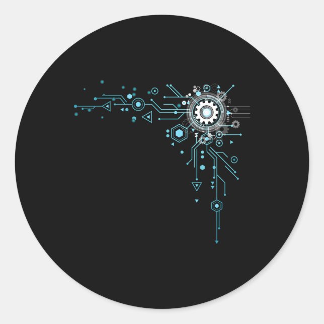 Computer-Nerd für den Schaltkreis Runder Aufkleber (Vorderseite)