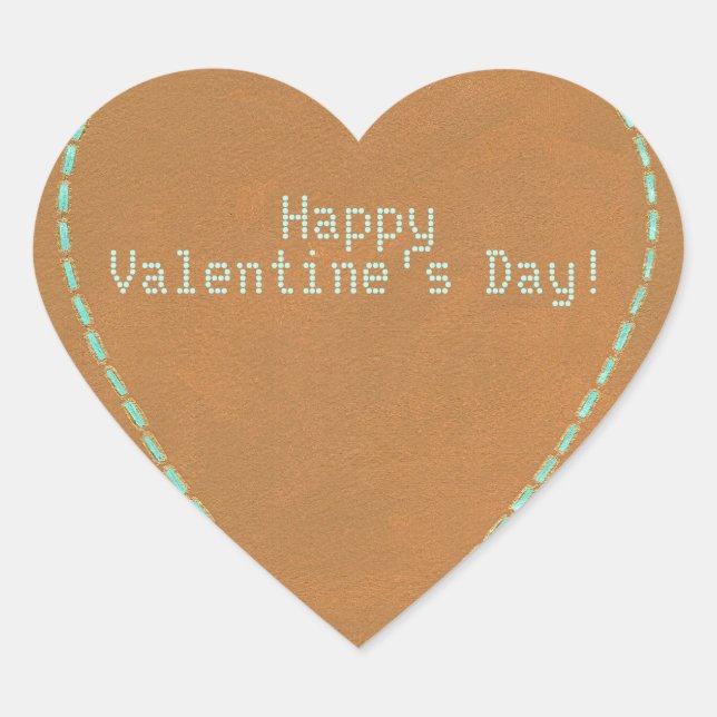 Computer Nerd Geek Happy Valentines Day Heart Herz-Aufkleber (Vorderseite)