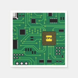 Computer-Nerd-Leiterplatte CPU I Serviette