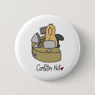 Computer-Nuss-T-Shirts und Geschenke Button