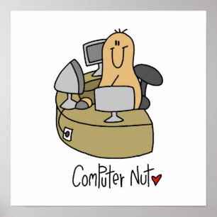 Computer-Nuss-T - Shirts und Geschenke Poster