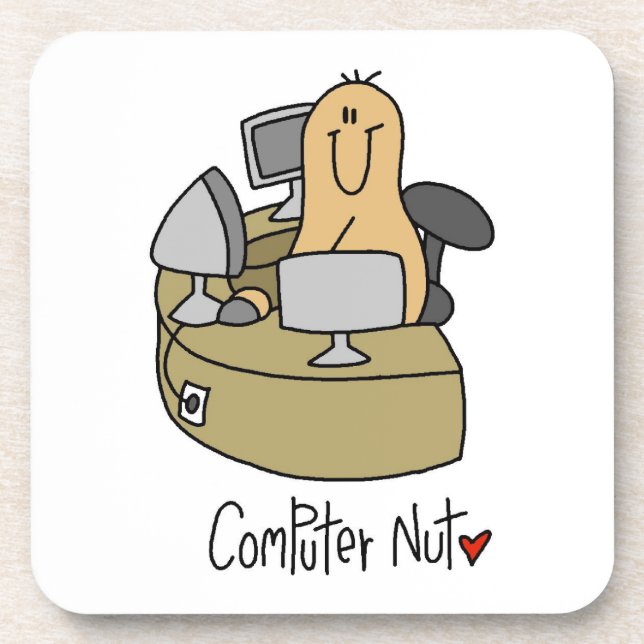 Computer-Nuss-T-Shirts und Geschenke Untersetzer (Vorderseite)
