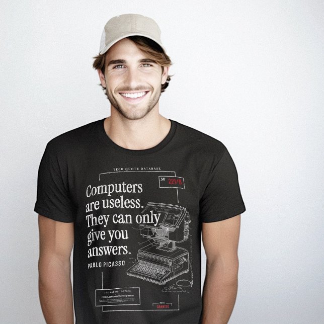 Computer nutzlos lustiges Zitat-Patent Gezeichnet T-Shirt (Computers Useless Funny Quote Patent Drawing T-Shirt)