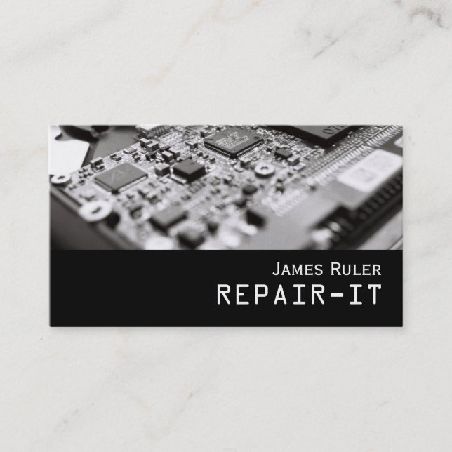 Computer PC Electronics Repair Business Card Visitenkarte (Vorderseite)
