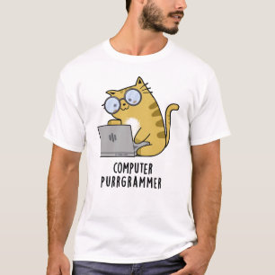 Computer Purr-Grammer Funny Cat Pun T-Shirt