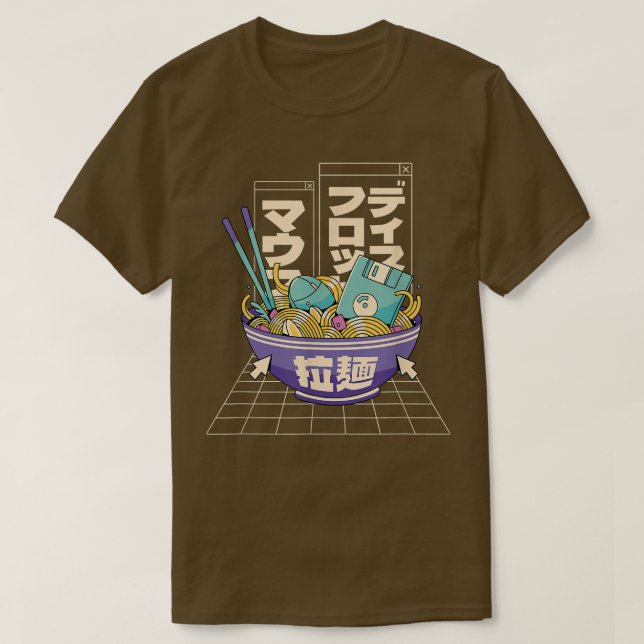 Computer Ramen Anime Noodles Kawaii Japan T-Shirt (Design vorne)