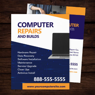 Computer-Reparatur- und Wartungsflyer-Vorlage Flyer