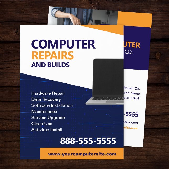 Computer-Reparatur- und Wartungsflyer-Vorlage Flyer (Von Creator hochgeladen)