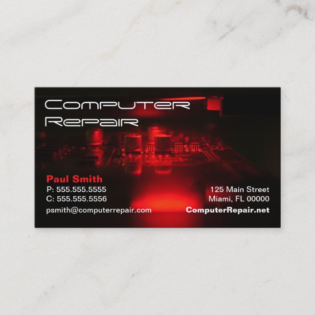Computer-Reparatur-Visitenkarte Visitenkarte (Vorderseite)