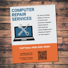 Computer-Reparaturdienste Orange Flyer