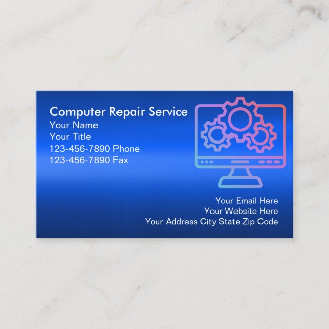 Computer Reparaturservice Beruflich Visitenkarte (Vorderseite)