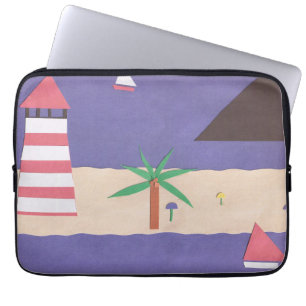 Computer-Schläfchen mit Strandlandschaft Laptopschutzhülle