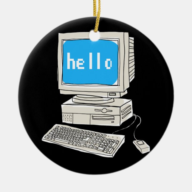 Computer Science Desktop Scientist T - Shirt Keramik Ornament (Vorne)