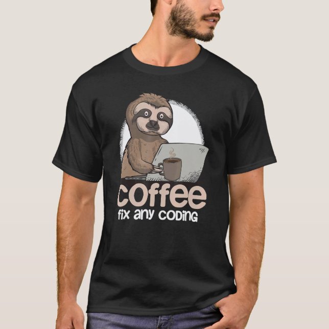Computer Science Faultier Programmierer Coding Ges T-Shirt (Vorderseite)