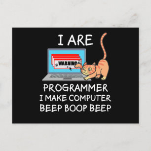Computer Science IT Computer Katze Lustiges Gesche Postkarte