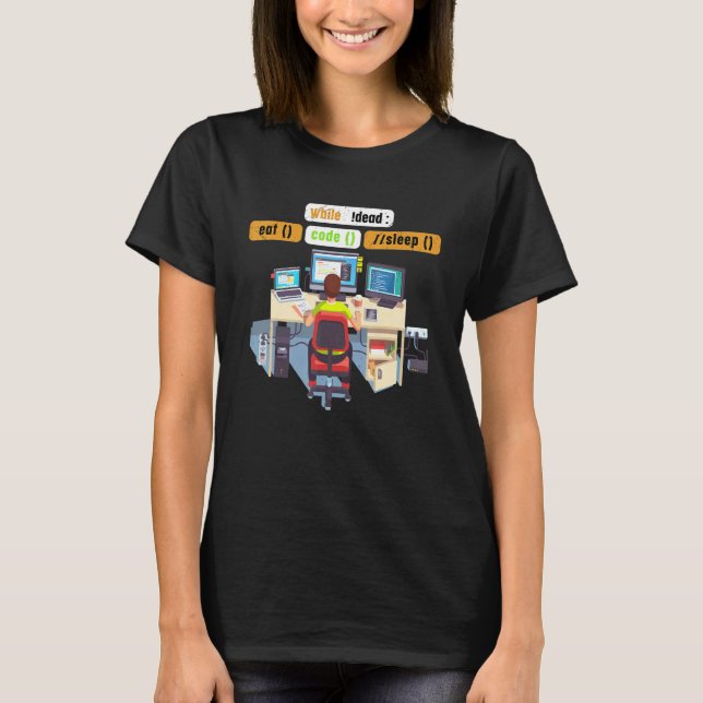 Computer Science Python Coder essen Code Sleep Spa T-Shirt (Vorderseite)