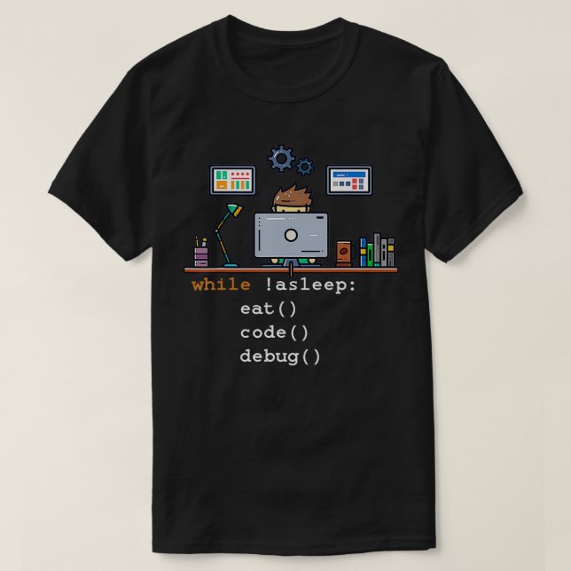Computer Science Python Programmierer essen Code D T-Shirt (Design vorne)