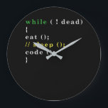 Computer Science Python Programmierer essen Code S Große Wanduhr<br><div class="desc">Kennt jemanden,  der diesen Tee Liebe? Kaufen Sie es für sie als Geschenk. Ideal zum Tragen bei Hackathons,  bei Softwareentwicklungs-Aufgaben oder bei Zuhause.</div>