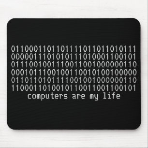"Computer sind mein Leben" binäres mousepad
