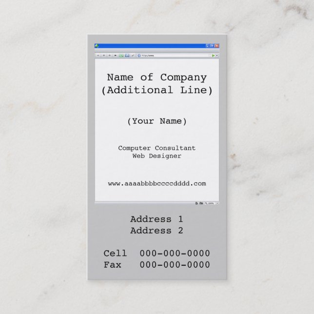 Computer Tech Business Card Visitenkarte (Vorderseite)