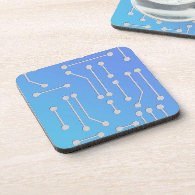 Computer-Tech-Chip-Schaltkreismuster-Vorlage Untersetzer (Linke Seite)