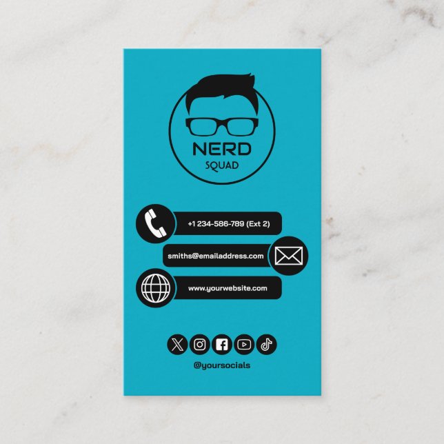 Computer Tech Guy Nerdy Business Card Visitenkarte (Vorderseite)