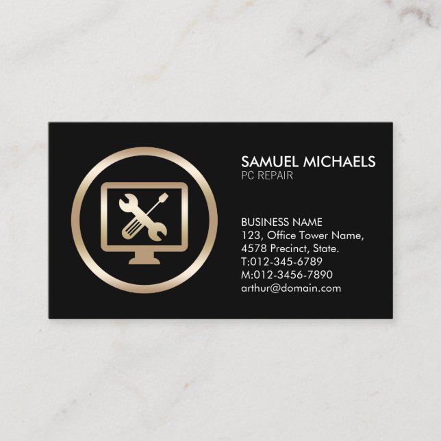 Computer Tools Icon PC Repair Business Card Visitenkarte (Vorderseite)