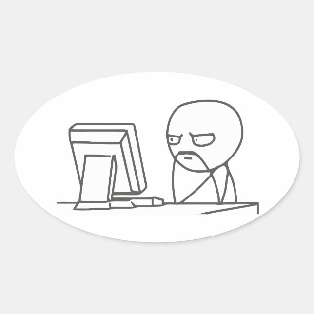 Computer Typ Meme ‏ - Oval Stickers (Vorderseite)