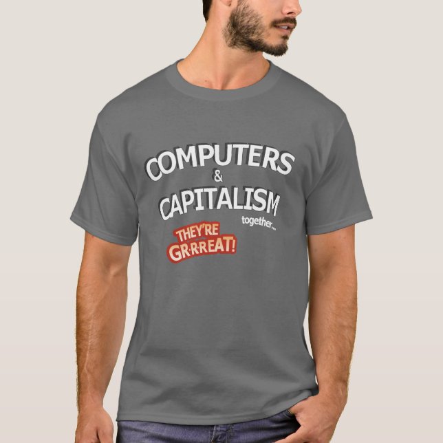 Computer u. Kapitalismus - groß! T-Shirt (Vorderseite)