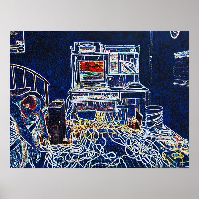 Computer und Kabel Poster (Vorne)