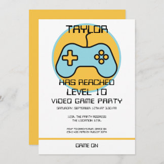 Computer Video Game Player - Geburtstag steigern Einladung