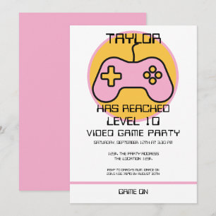 Computer Video Game Player - Geburtstag steigern Einladung