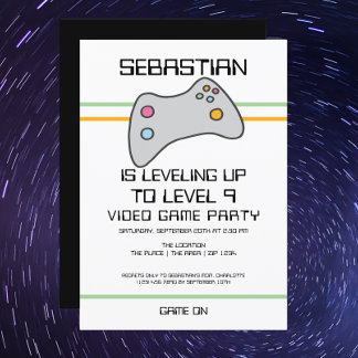 Computer Video Game Player - Geburtstag steigern Einladung