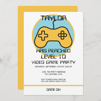 Computer Video Game Player - Geburtstag steigern Einladung