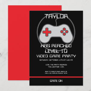 Computer Video Game Player - Geburtstag steigern Einladung