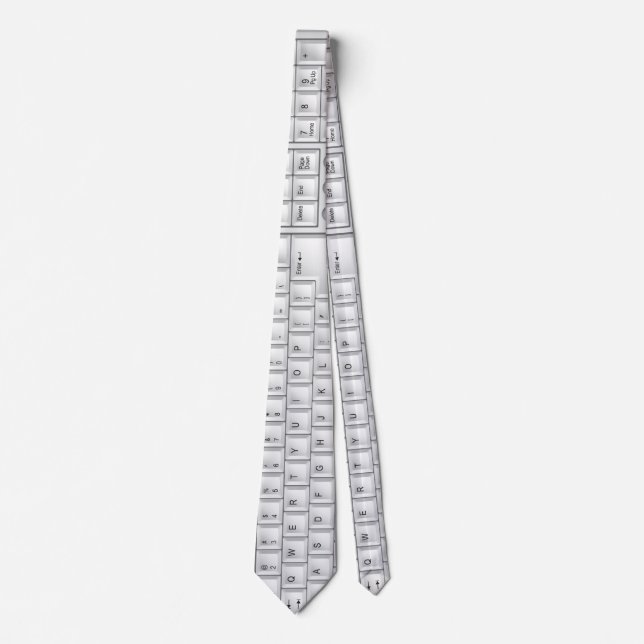 Computer-weiße Tastaturgeek-Krawatte Krawatte (Vorderseite)