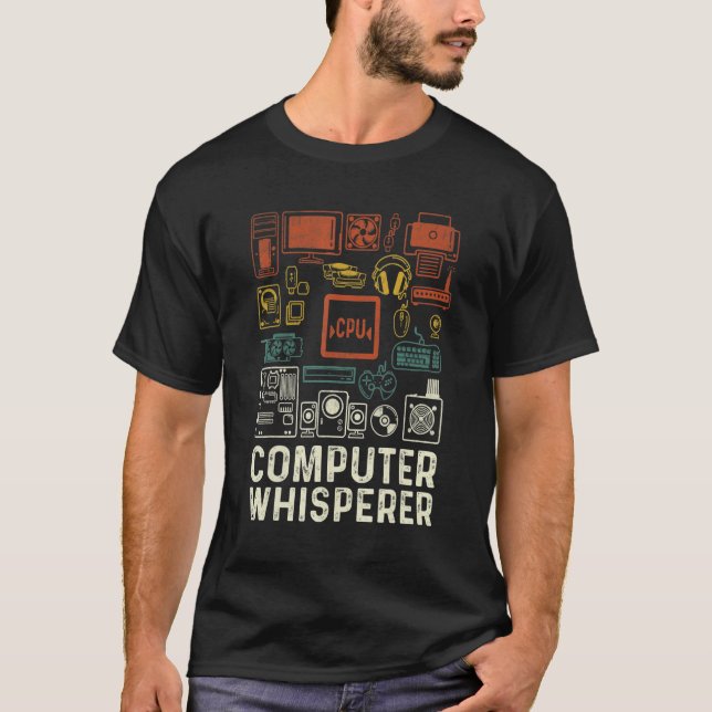 Computer Whispere IT Tech Support Nerd Geek T-Shirt (Vorderseite)