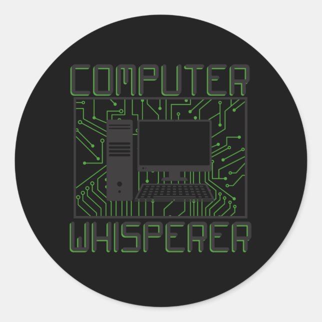 Computer-Whisperer des technischen Supports Runder Aufkleber (Vorderseite)