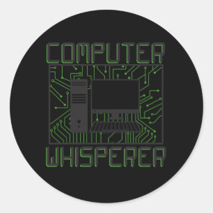 Computer-Whisperer des technischen Supports Runder Aufkleber