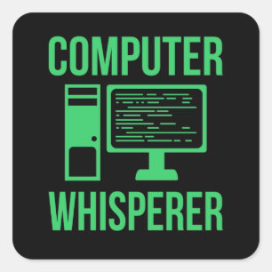 Computer Whisperer IT Tech Software-Programmierer Quadratischer Aufkleber