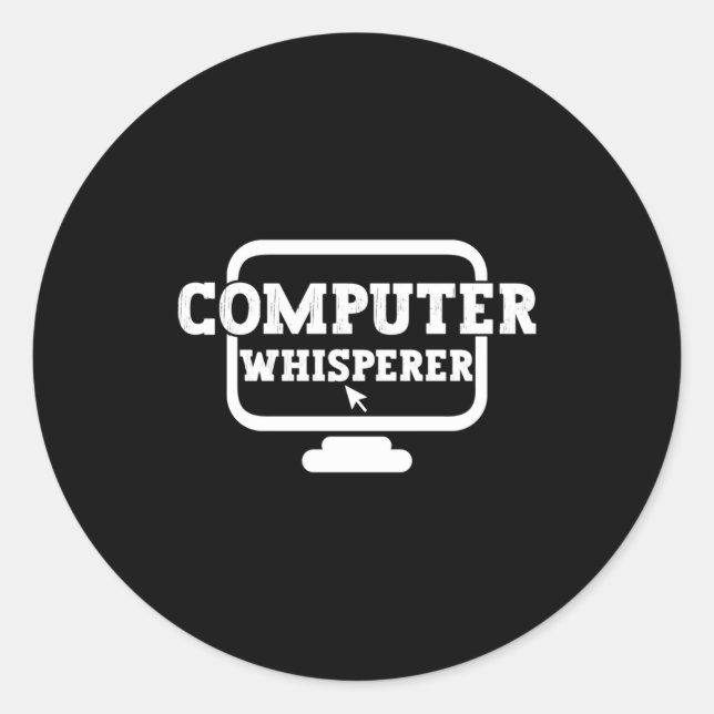 Computer Whisperer Tech Suprt Nerds Geek Funny N  Runder Aufkleber (Vorderseite)