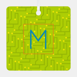 Computer Wiz INITIAL Mutter Board Moderne Farben Ornament Aus Metall