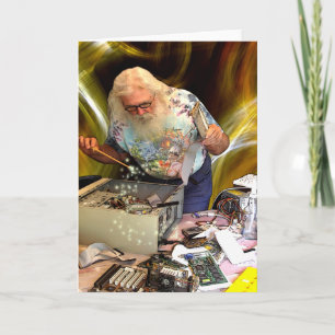 COMPUTER-ZAUBERER-GRUSS-KARTE FEIERTAGSKARTE