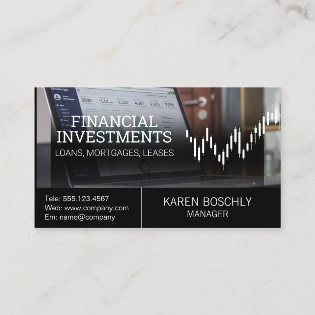 Computeranalytiker | Kandlestick Graph Visitenkarte (Vorderseite)