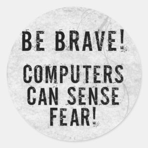 Computerangst Runder Aufkleber